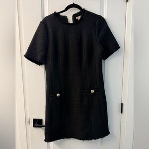 H&M Black Textured Tweed Dress